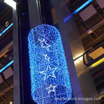 3D LED chandelier for supermarket decoration, with warm white LEDs and 1.3m diameter